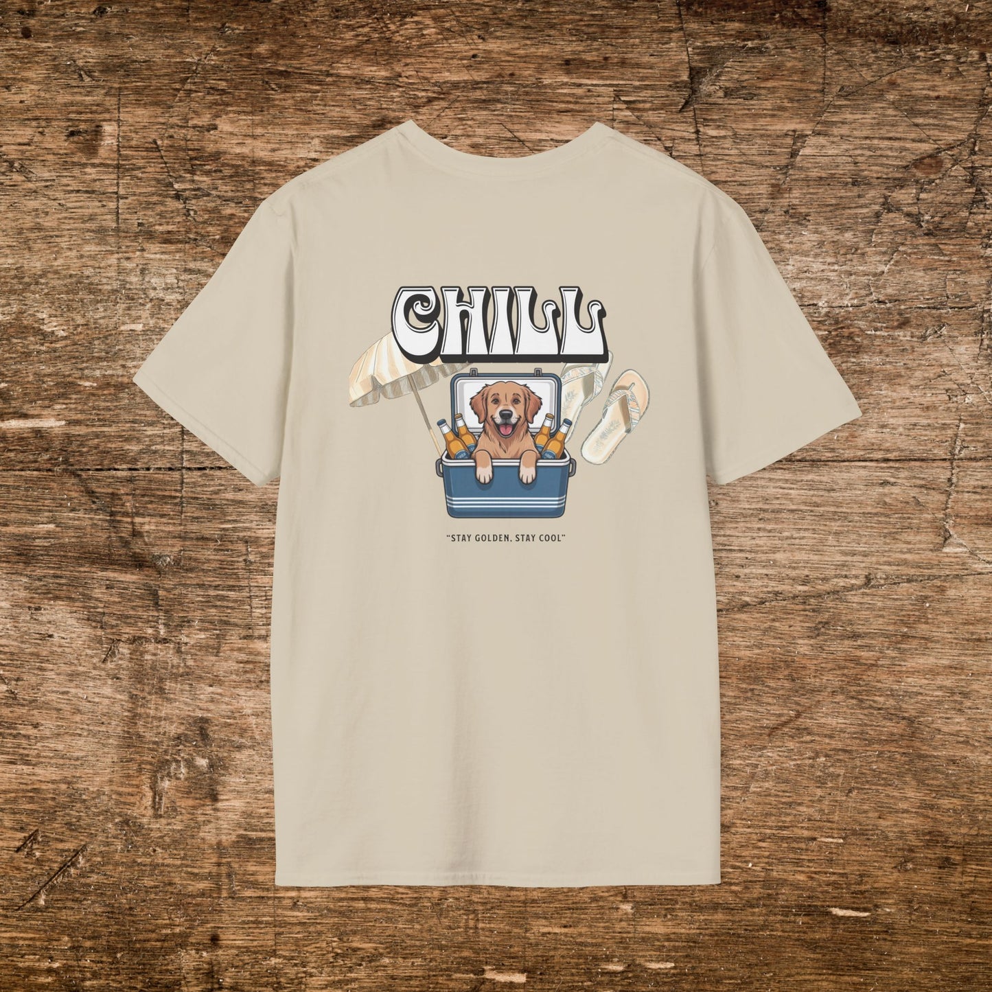 Chill Dog Graphic T-Shirt, White lettering