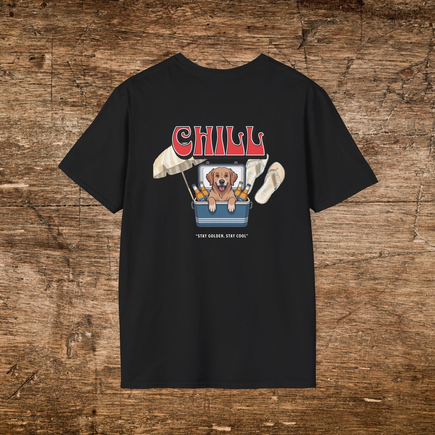 Chill Dog Graphic T-Shirt Red Lettering