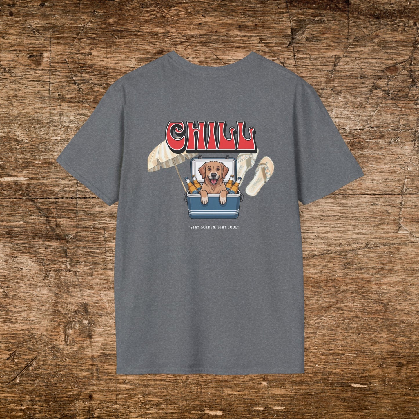 Chill Dog Graphic T-Shirt Red Lettering