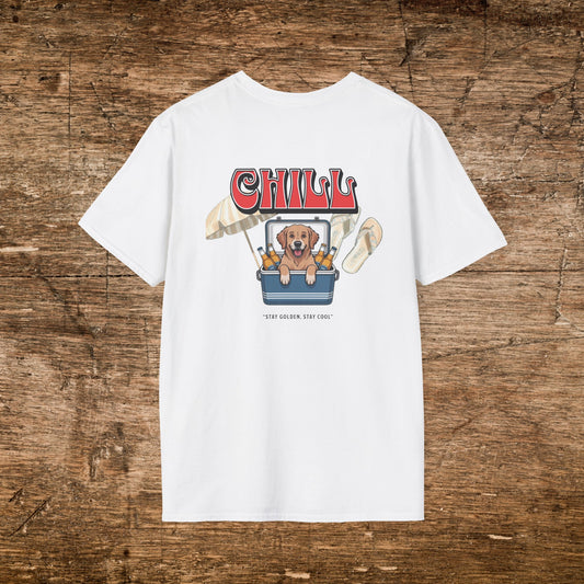 Chill Dog Graphic T-Shirt Red Lettering
