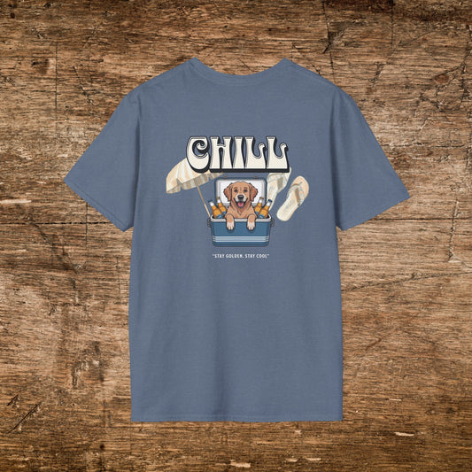 Chill Dog Graphic T-Shirt, White lettering